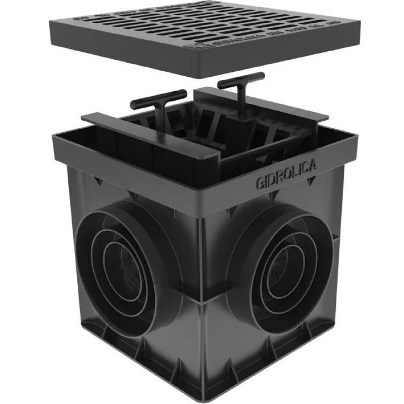 Անձրևաջրերի ընդունիչ Gidrolica Point ДП-20.20 – պլաստիկ hավաքված / Дождеприемник Gidrolica Point в сборе 20x20x20